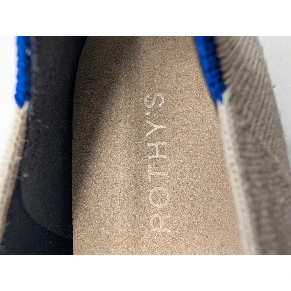 Rothys The Espadrille Oatmeal Black Colorblock Knit Flats Shoes W10 186-001